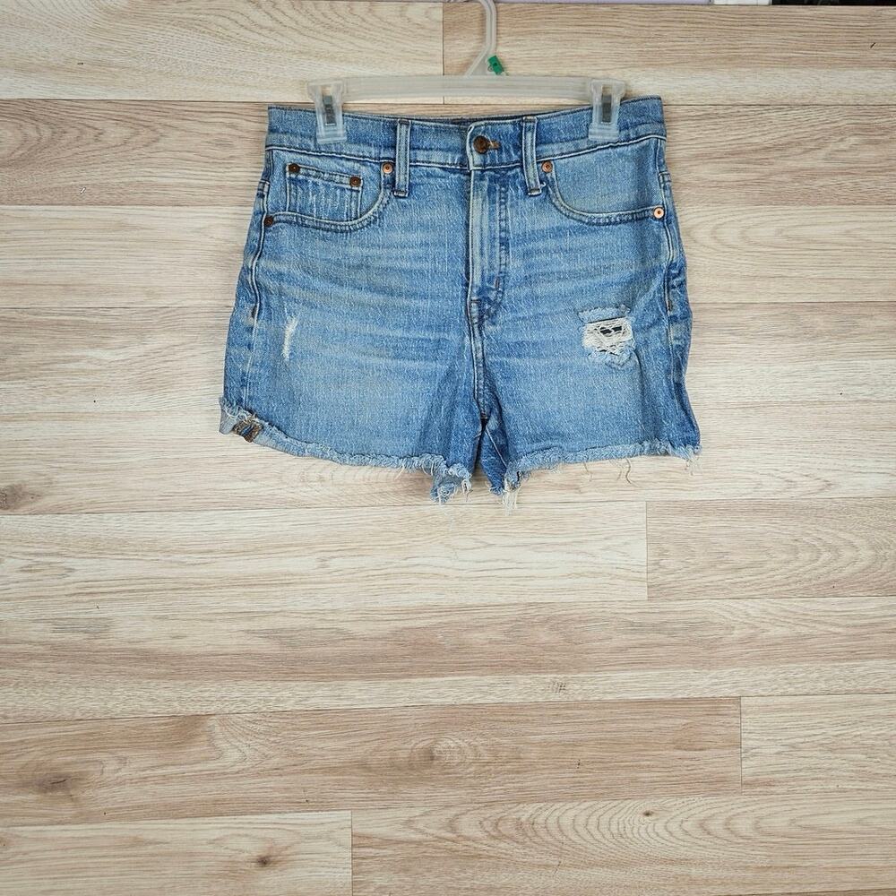 Madewell‎ High-Rise Denim Distressed Shorts Raw Hem Women's Size 26